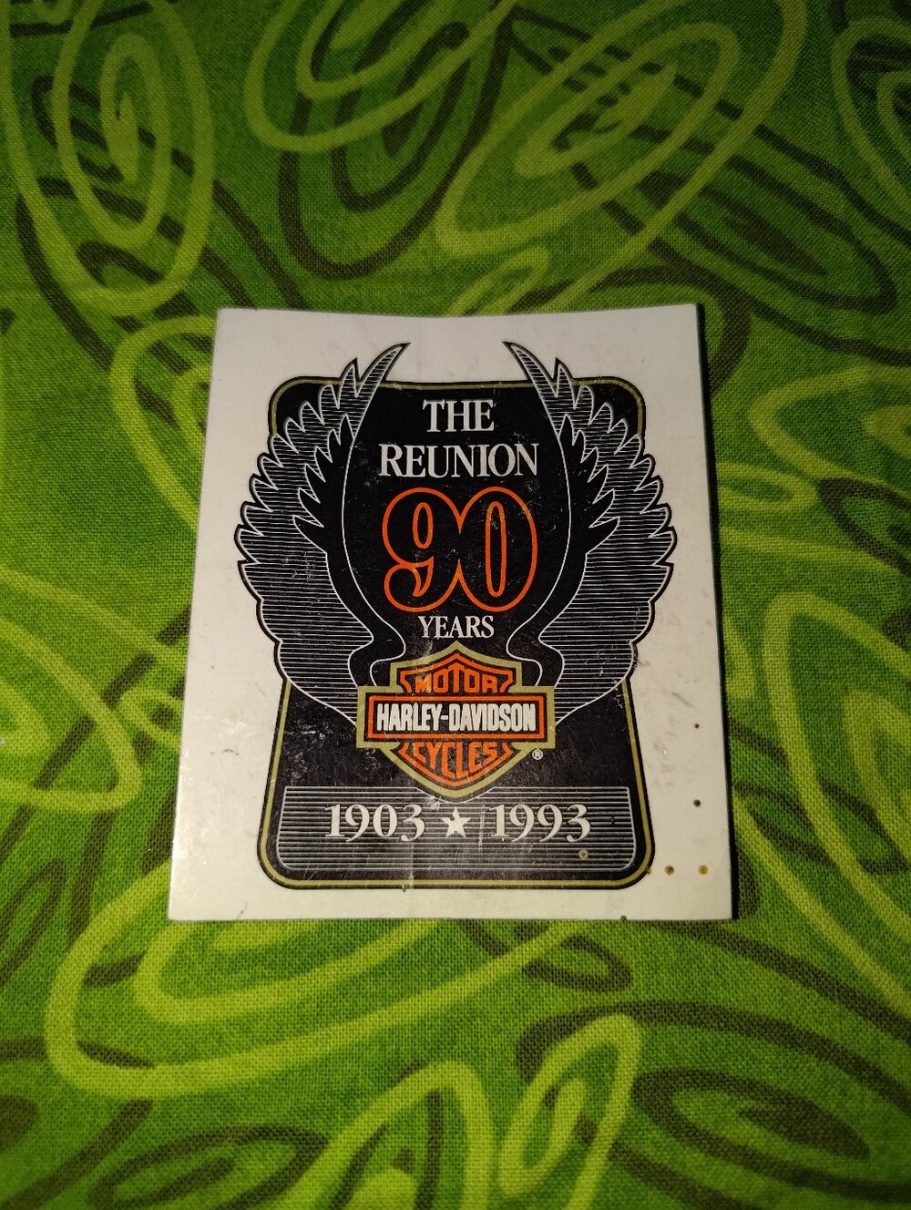 Vtg 90 Years Harley Davidson Motorcycle The Reunion 1903-1993 Sticker